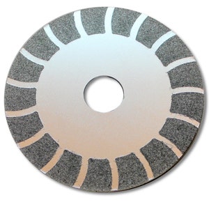 GLS-455, KENT 100mm (4&quot;) Intermittent Diamond Coated Cut-Off and Grinding Wheel For Glass Gem Stones Ceramics