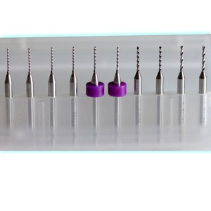 GLS-921, 10 Mixed Tungsten Carbide Twist Drill Bits Sizes 0.7mm 0.8mm 1.0mm 1.1mm and 1.2mm For PCB Dremel Jewelry CNC Soft Metals