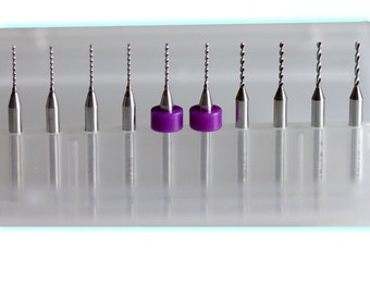 GLS-921, 10 Mixed Tungsten Carbide Twist Drill Bits Sizes 0.7mm 0.8mm 1.0mm 1.1mm and 1.2mm For PCB Dremel Jewelry CNC Soft Metals