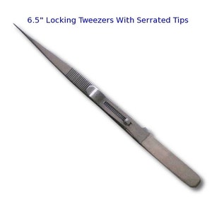 SET of 2 Fiber Grip Cross Locking Tweezers 90º Bent Tip & 90º Slotted Cross  Lock 2E 