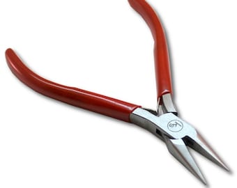 BIJ-700, Kent 4.5&quot; Chain Nose Micro Plier With Smooth Flat Jaws Leaf Spring and Coated Handle