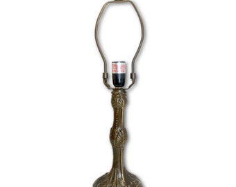 LMP-9-308, Art Nouveau 8.5&quot; Pompeii Style Metal Base For Lamps With Electrical Wiring Switch and Shade Support