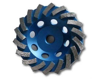 DGW-369, 4.5" Spiral Turbo Grinding Cup Wheel Grit 30 with 5/8"-11 Threaded Arbor Hole for Concrete