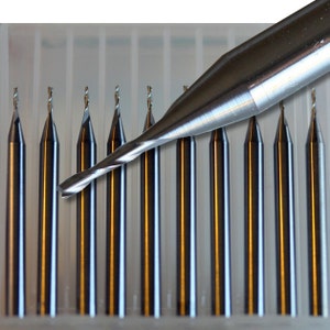 GLS-951, Set of 10 pieces Kent 0.80 mm Diameter 2 Flutes Micro Grain Carbide End Mills