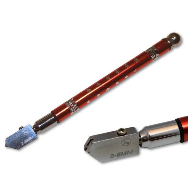 GLS-251, Kent RED Colorful Oil-Fed Glass Cutter with Aluminum Body and Carbide Wheel