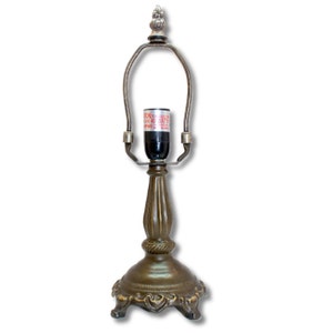 LMP-6-102, Art Deco 9.5" Metal Base For Lamps With Electrical Wiring Switch and Shade Support
