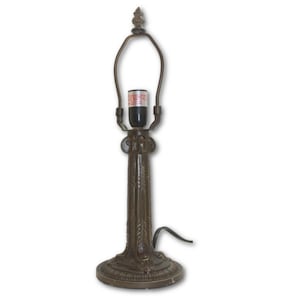 LMP-7-410, Art Nouveau 7.5&quot; Metal Base For Lamps With Electrical Wiring Switch and Shade Support