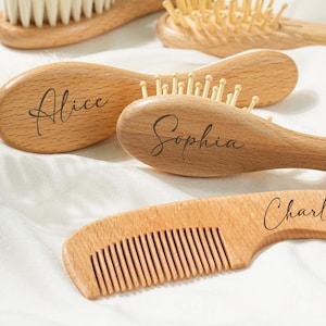 Engraved Baby Hair Brush and Comb Set, Custom Baby Soft Hair Brush, Baby Shower,New Mom Gift,Baby Girl Gift,Baby Boy Gift, Newborn