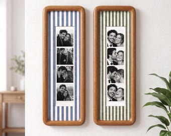 Boyfriend Photo Strip Frame, Girlfriend Anniversary Gift, Personalized Photo Booth Picture Frame, Romantic Couple Keepsake