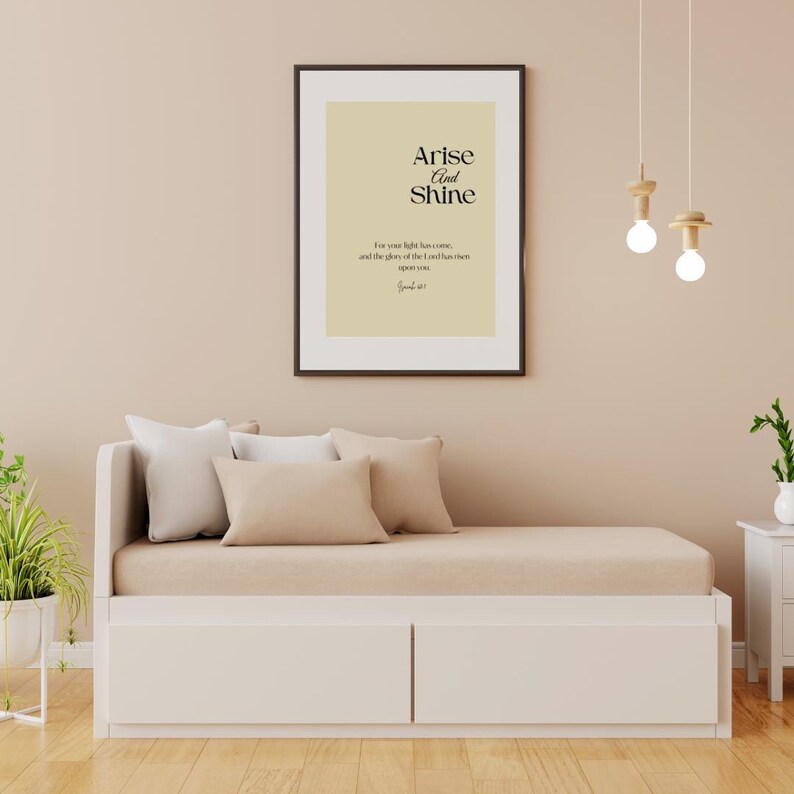 Arise Shine, Isaiah 60:1, Bible Verse Wall Art, Home Decor, Modern ...