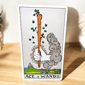 As de baguettes - Carte de tarot ornée