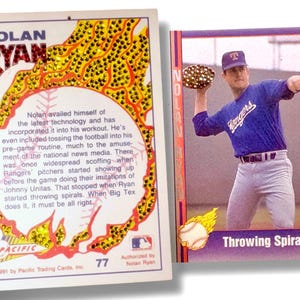 Nolan Ryan - Throwing Spirals Texas Express Baseball Card