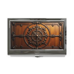 Elegante tarjetero de madera con diseño clásico: accesorio de oficina, regalo corporativo, elegante estuche para redes, organizador de escritorio único.