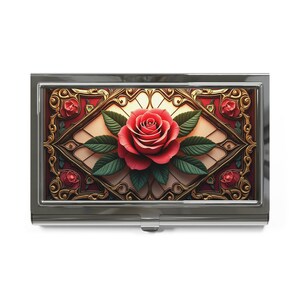 Blumen Visitenkartenhalter, Professionelles Geschenk, Rose Design, Büro Accessoire, Eleganter Schreibtisch Organizer, Stilvolles Büro Dekor, Schreibtisch Zubehör,