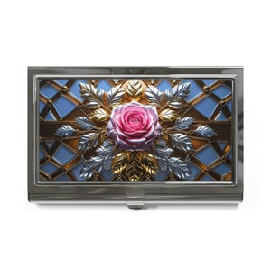 Eleganter Blumen-Visitenkartenhalter, Professionelles Geschenk, Schreibtischdekor, Visitenkarten-Organizer, Blumen-Schreibtischzubehör, Blumen-Briefpapier