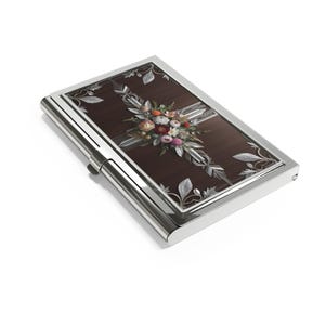 Eleganter Blumen Visitenkartenhalter | Personalisiertes Geschenk für Profis | Büro Accessoire | Business-network | Einzigartig Schreibtisch Organizer