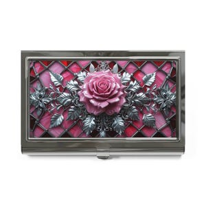 Porte-cartes de visite floral, Cadeaux professionnels pour femmes, Étui élégant, Organiseur de bureau élégant, Accessoires de bureau