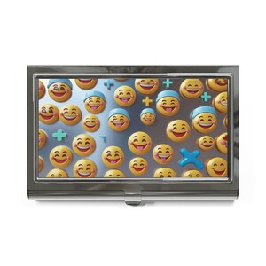 Porte-cartes de visite emoji ludique, accessoire de bureau mignon, décoration de bureau pour fille, cadeau de réseautage amusant, cadeau de fête unique