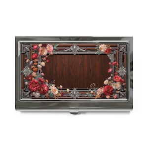 Floral Visitenkartenhalter, Professionelles Accessoire, personalisiertes Geschenk, Firmengeschenk, Schreibtisch Organisation, Büro Dekor