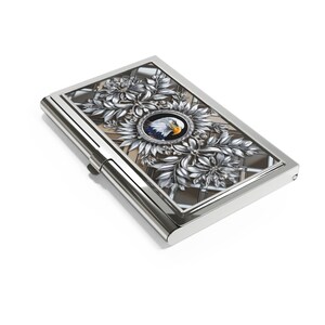 Eleganter Adler Visitenkartenhalter - Stilvoller Organizer für Profis, Büro Geschenk, Modernes Schreibtisch Accessoire, Firmenveranstaltung.