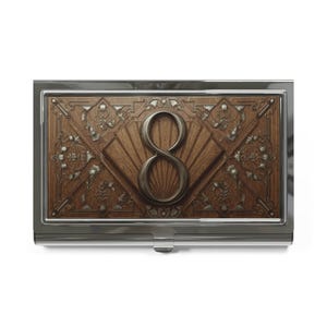 Eleganter Visitenkartenhalter mit Vintage Design, Professionelles Geschenk, Schreibtischzubehör, Corporate Branding, Essentials