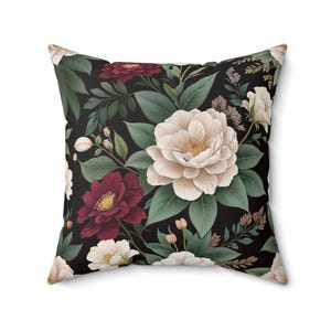 Floral Pillow, Home Decor, Gift for Her, Spun Polyester Square Pillow, Cozy Throw Pillow, Living Room Accent Pillow, Decorative Cushion