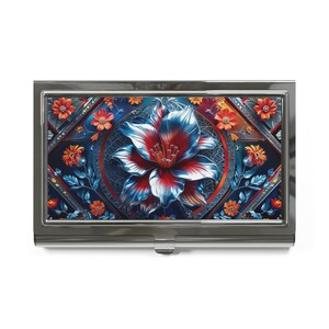 Floral Visitenkartenetui, Professionelle Kartenetui, Geschenke. Elegant Karte Organizer, Büro Accessoire, Blumen Büro Dekor, Schreibtisch Organizer,