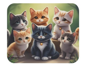 Adorable Cat-Themed Mouse Pad, Cute Kittens Desk Accessory, Pet Lover Gift, Gamer Mousepad