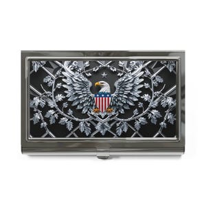 Eleganter Adler Visitenkartenhalter, professionelles Visitenkartenetui, Geschenk für Unternehmer, Office Essentials, amerikanisches Vaterländisches Geschenk