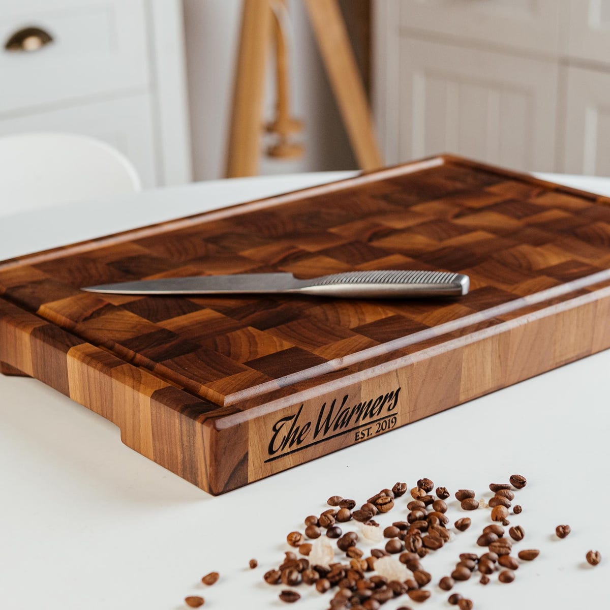 Personalized Double-sided Walnut Chopping Block – Custom Engraved End Grain Cutting Board for Home & Pro Kitchens - Etsy