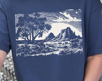 Comfort Colors® retro Texas desert shirt, Nature landscape tshirt, Vintage 90's graphic tee