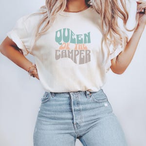 Comfort Colors® Queen of the camper shirt, Camper queen tshirt, RV lover graphic tee, Shirt for traveler, Gift for camper, Outdoorsy tee