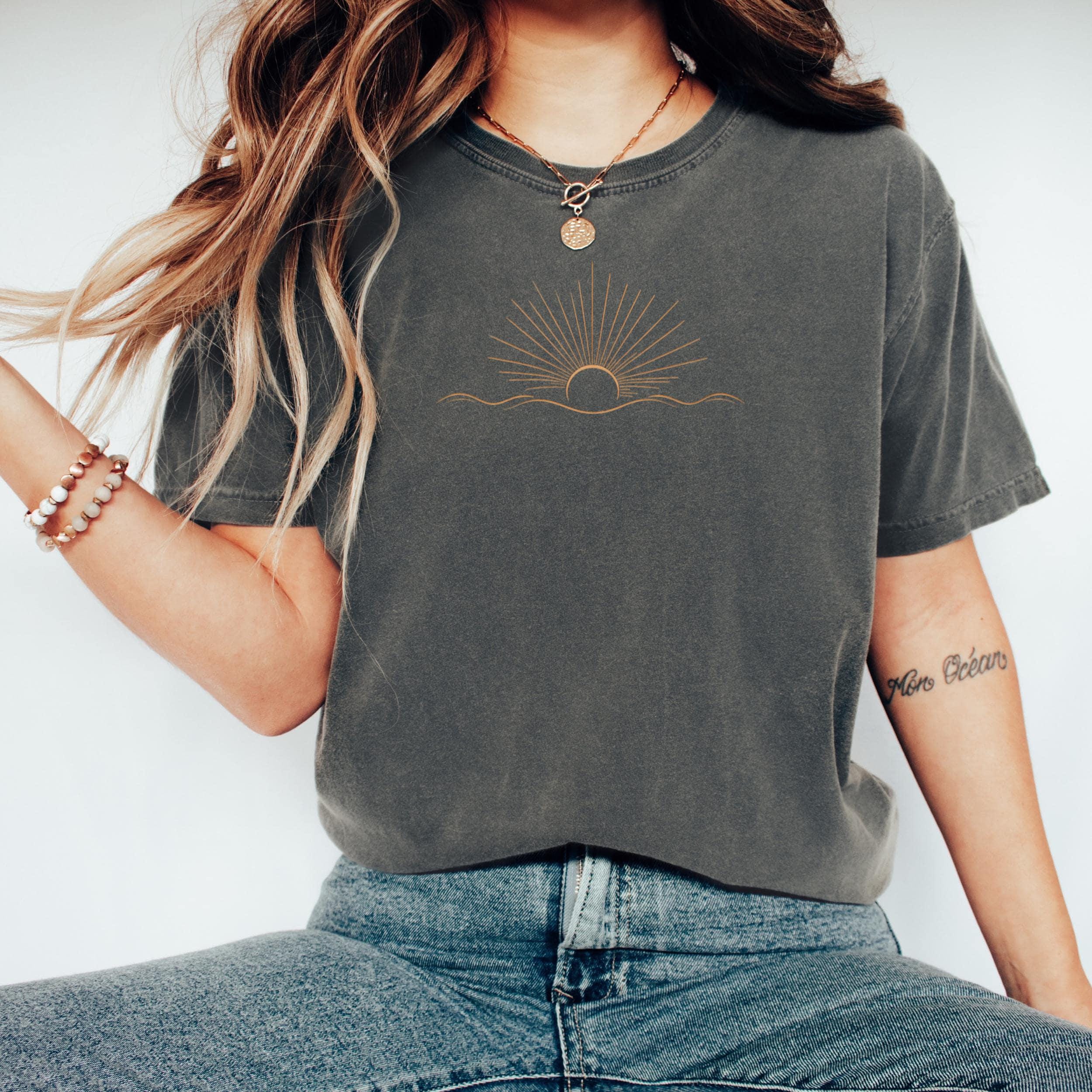 Comfort Colors® simple sun tshirt, Boho sun T-shirt, Minimalist sun shirt, Sun shirt, Summer sun tee, Unisex graphic tshirt