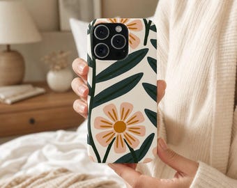 Pink Daisy Floral Slim Phone Case | Botanical Flower Pattern