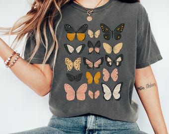 Comfort Colors Butterfly Graphic Tee, Retro Nature Shirt