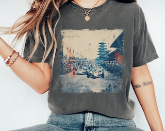 Vintage Indy 500 Race Car Tee, Retro Comfort Colors T-Shirt