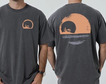 Retro Island Sunset Comfort Colors® Tee, Nautical Oversized Summer Shirt