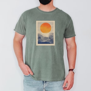 Abstract sun shirt, Comfort Colors® sun tshirt, japanese style graphic tee, Unique men&#39;s t-shirt, Unisex shirts