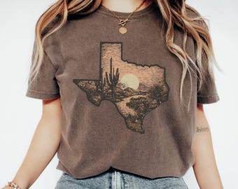 Comfort Colors® retro Texas shirt, Desert nature tshirt, Vintage 90's graphic tee