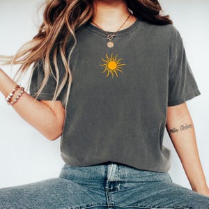 Comfort Colors® boho sun shirt, Simple sun tshirt, Celestial graphic tee, Sunshine t-shirt, Gift for her, Gift for him, Women&#39;s summer tee