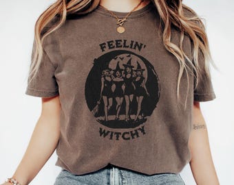 Comfort Colors Witchy Graphic T-Shirt, Retro Halloween Shirt