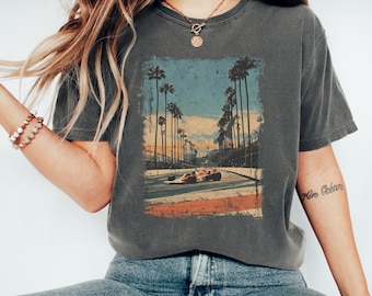 Long Beach Grand Prix Comfort Colors T-Shirt, Retro Race Car Tee