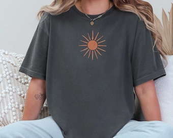 Comfort Colors® simple sun tshirt, Boho sun T-shirt, Minimalist sun shirt, Sun shirt, Summer sun tee, Unisex graphic tshirt