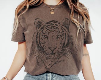 Comfort Colors Tiger Shirt, Wildlife T-shirt, Conservation crewneck