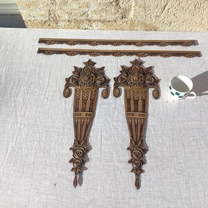 Paire Anciens Ornements Meuble Bronze/visage Femme/old Bronze Furniture Ornament Imgx1200 4532