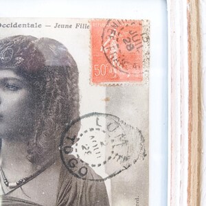 Carte Postale Ancienne CPA Afrique de 1928 encadrée en double-face