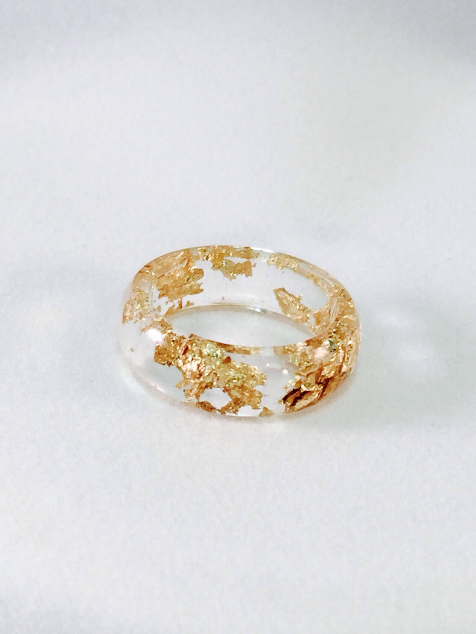 Gold Flake Ring Resin Ring Clear and Gold Ring Resin and Etsy