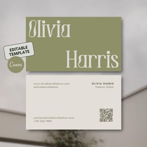 Bearbeitbare Visitenkarte Vorlage | Canva Vorlage | Sofortdownload | Anpassbare, druckbare Visitenkarte