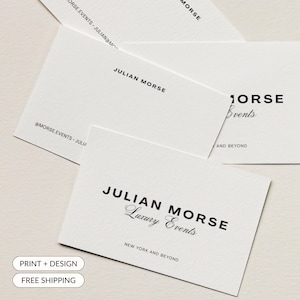 Luxury Business Cards | Custom Printed | Elegant Script Design | Wedding Planner Event Branding