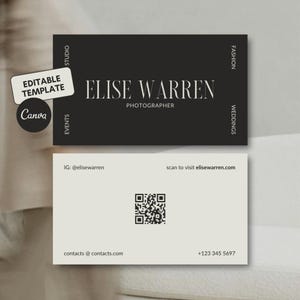Editable Business Card Template | Canva Template | Instant Download | Customizable Printable Business Card